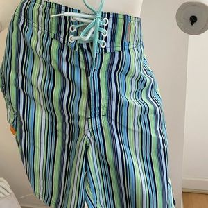 Sundek Men’s Swim stripped trunks SZ 32 green/blue